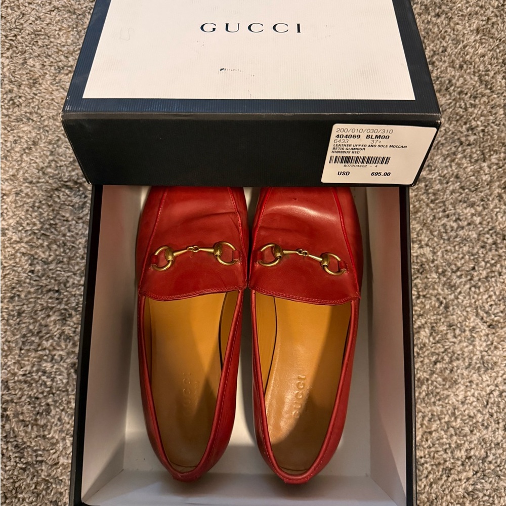 Gucci Horsebit Loafers | Hibiscus Red | Size 37 1/2 Women’s